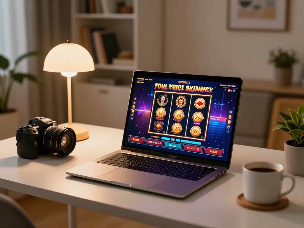 Engaging slot game experience at Nhà cái F168 in a cozy home setting with inviting atmosphere