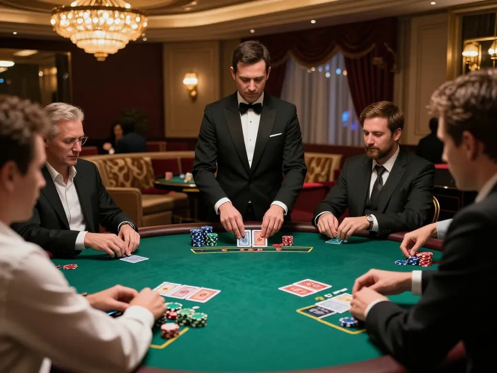 Watch players engage in strategic gameplay at the BL555 blackjack table, showcasing intense focus.