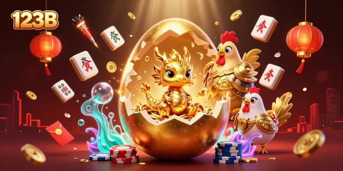 Experience the excitement of 123B with a dazzling scene featuring a golden dragon and poker chips in a vibrant casino atmosphere.