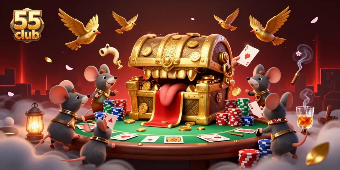 Engage in the 55 club experience with rich poker gameplay and stunning treasures in dynamic 3D art.