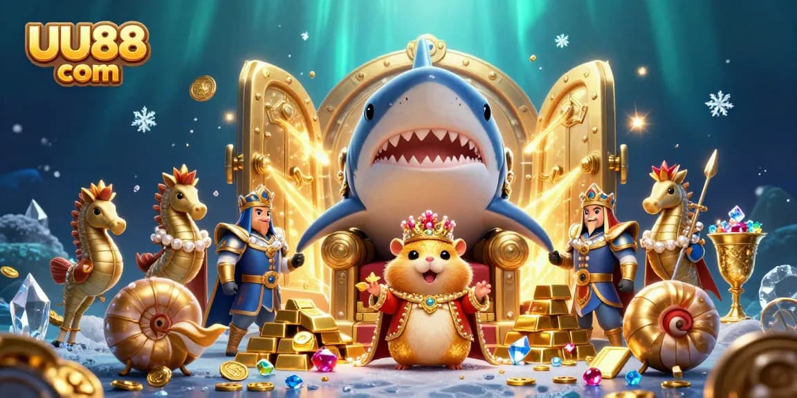 Experience the thrill of UU88 com in a dynamic casino scene with vibrant treasures and characters.