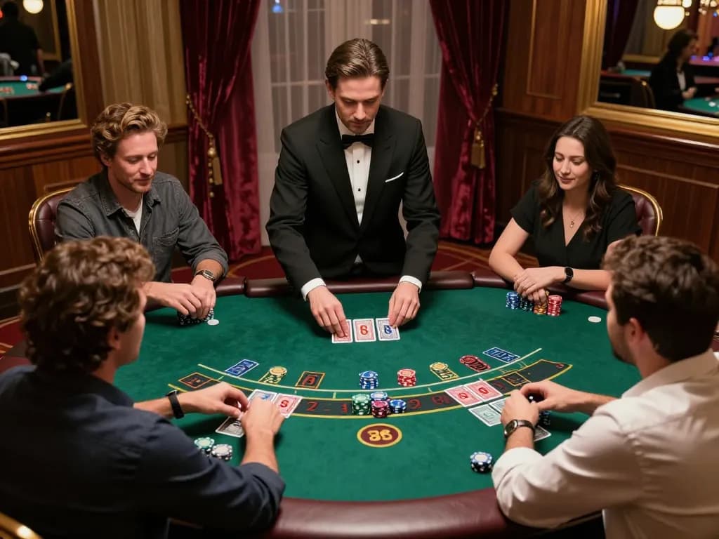 Players engaging in a live blackjack game at Go88, capturing strategic gameplay and high stakes.