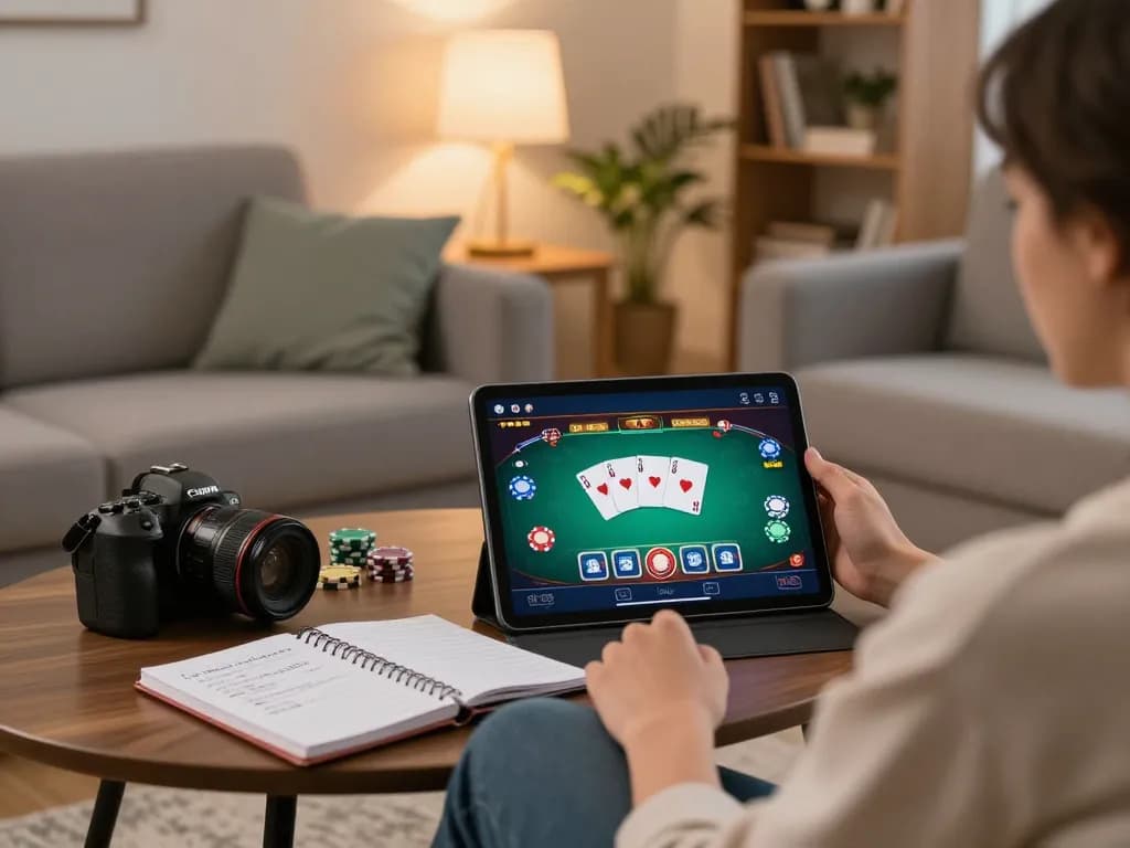 Enjoying online gaming at home on trang chủ BL555 with exciting poker gameplay.