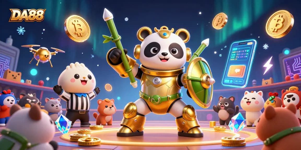 Experience thrilling gameplay at DA88 with dynamic 3D elements in a vibrant casino scene.