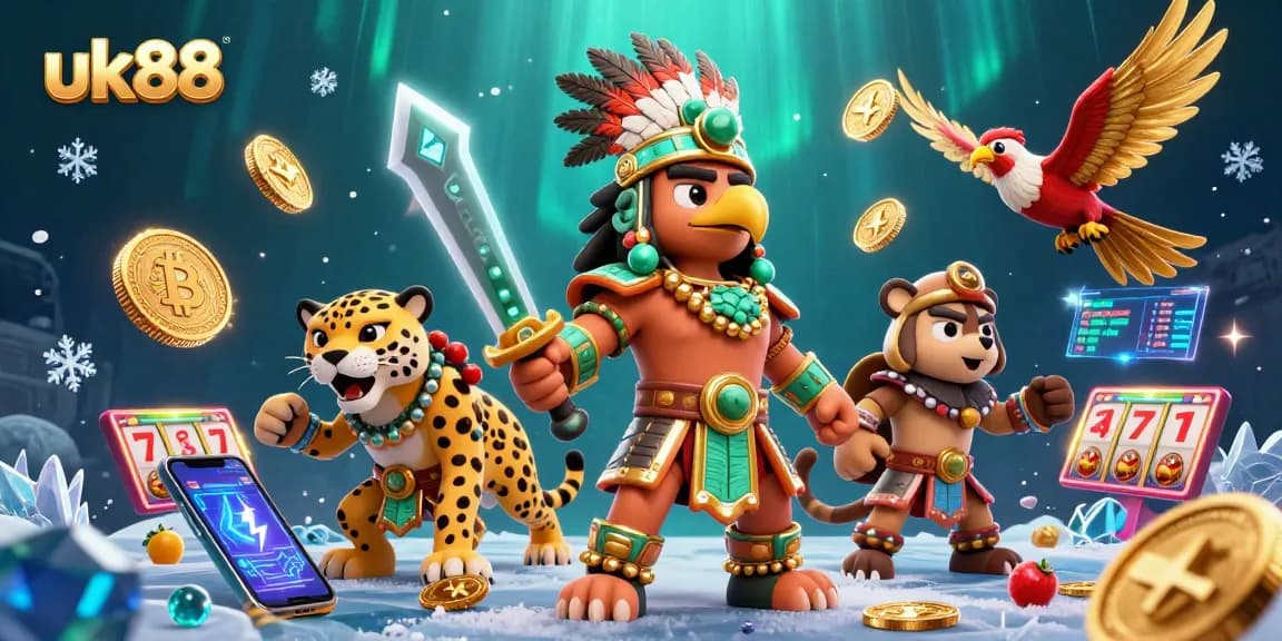 Experience thrilling gameplay with Aztec characters and crypto elements at uk88 online casino.