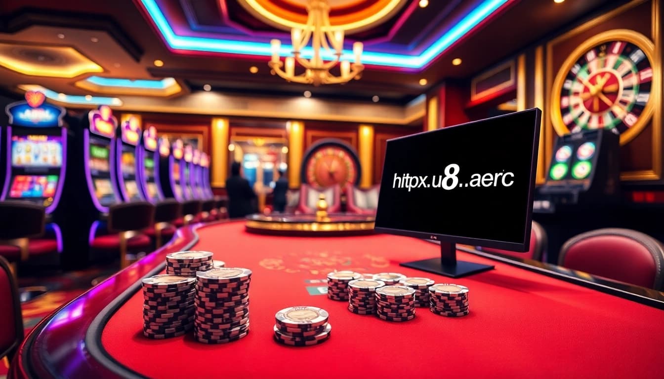 Experience thrill at https://u88.ae.org with vibrant casino games, poker chips, and roulette tables.