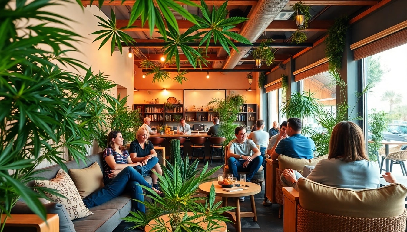 Weed Club Lloret De Mar with inviting ambiance and happy patrons enjoying their time.