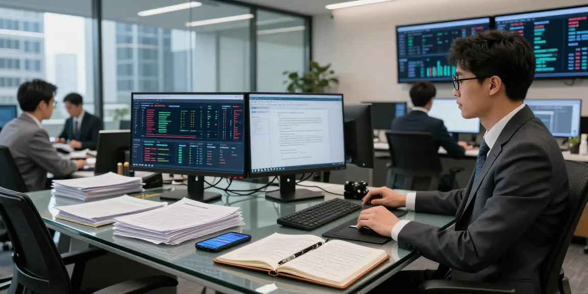 Document fraud detection analysis in a modern financial workspace with data visualizations and compliance papers.