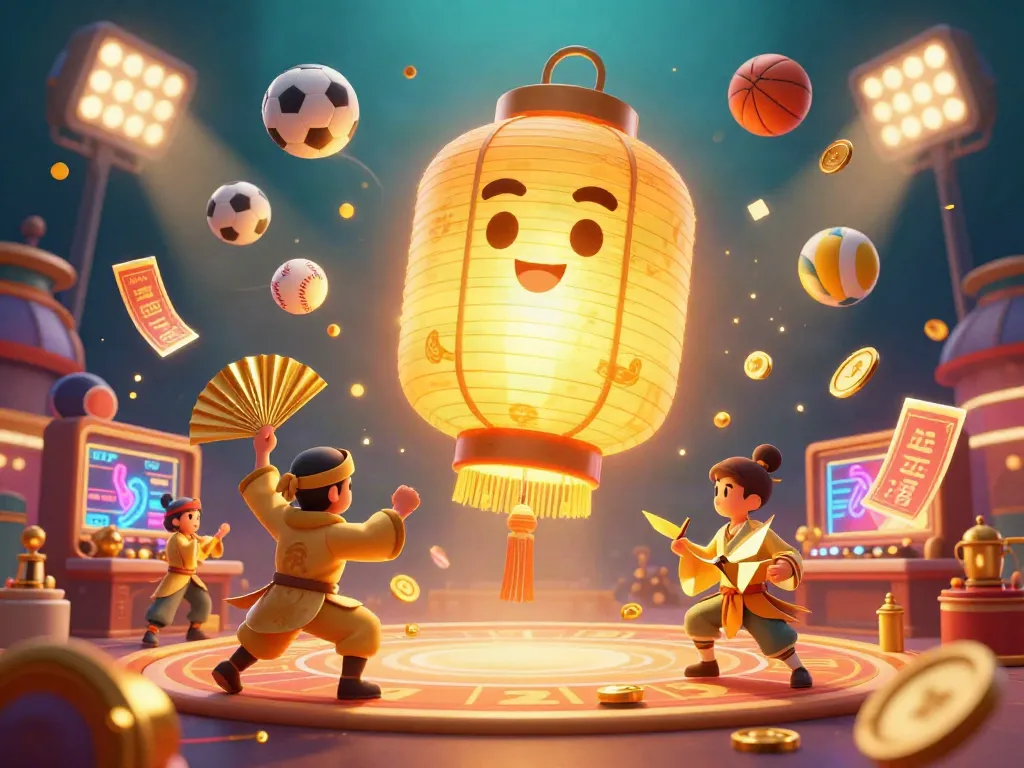 Xoso66 engages players with its vibrant casino atmosphere featuring golden lanterns and sports betting elements.