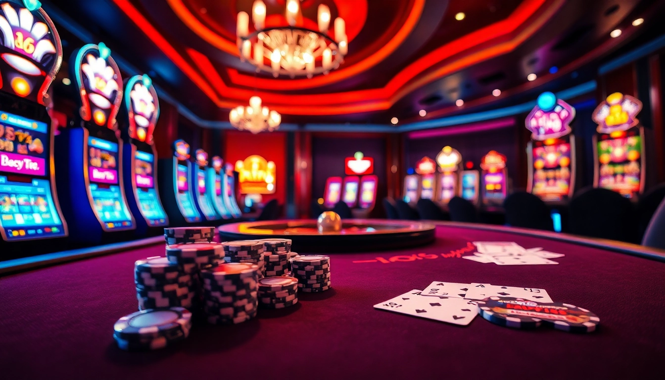 Experience high-stakes action at KK55's luxurious casino with professional poker players in a vibrant atmosphere.