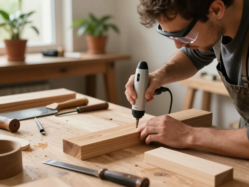 Utilizzo di microonde antitarlo in un laboratorio domestico per eliminare efficacemente i parassiti del legno.