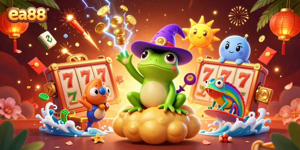Experience the thrill of winning at ea88 with our vibrant 3D gaming illustration showcasing dynamic casino elements.