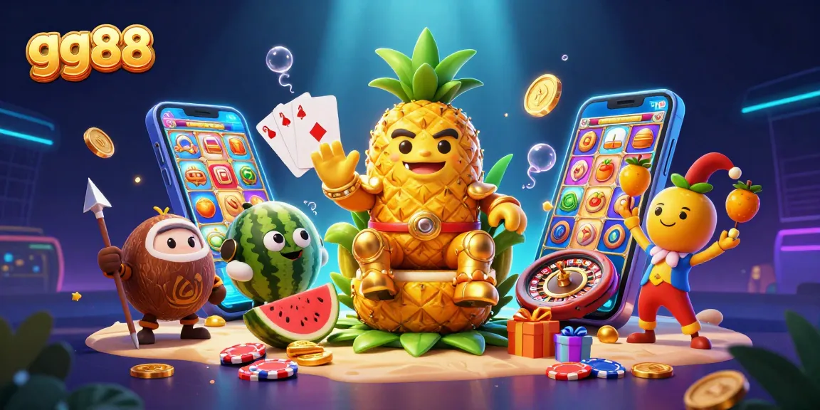 Experience the excitement of gg88 slots with dynamic gaming characters and festive casino elements.