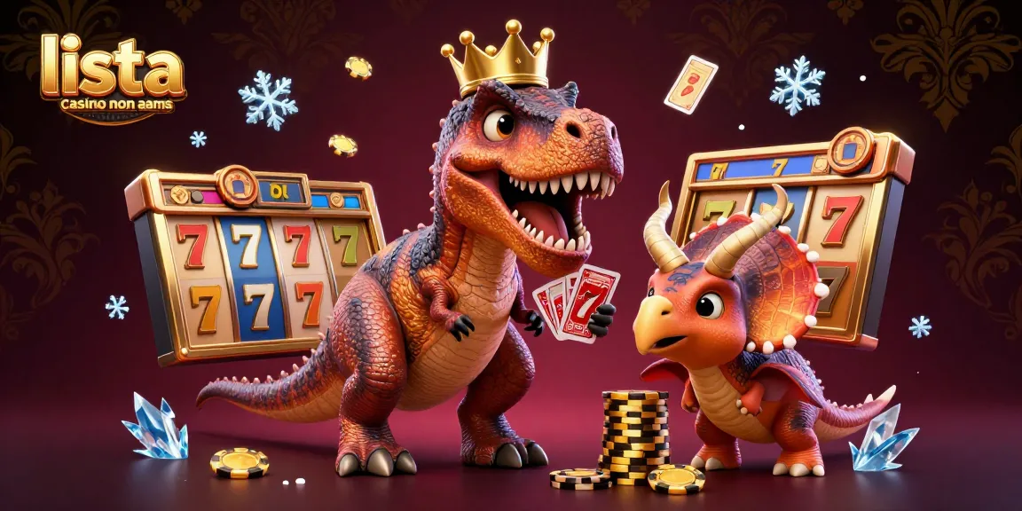 Experience the excitement of lista casino non aams with friendly dinosaurs shuffling cards and stacking chips.